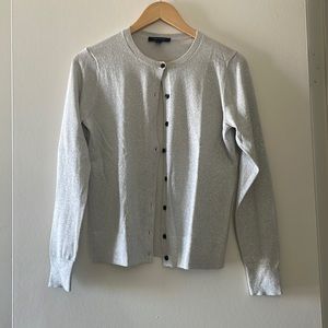 Ann Taylor Silver Cardigan in Medium (NWOT)